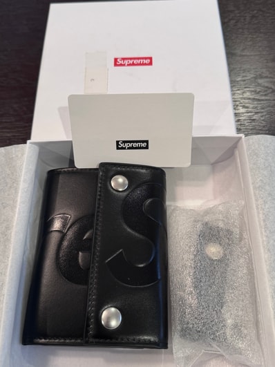 Supreme Leather Chain Wallet (25FW) "Black"