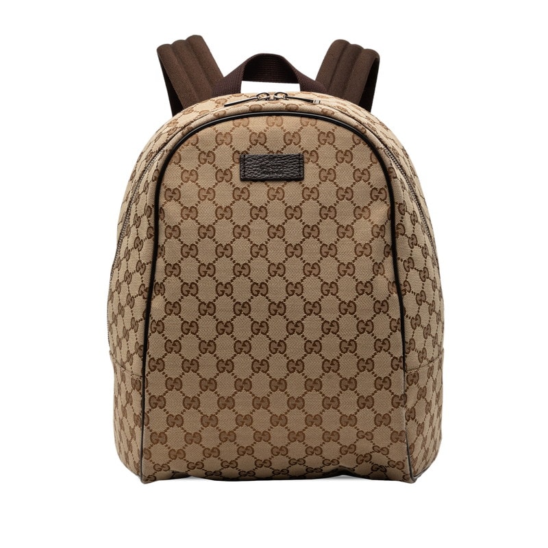グッチ GGキャンバス リュック バックパック 449906 ベージュ ブラウン キャンバス レザー レディース GUCCI 【中古】