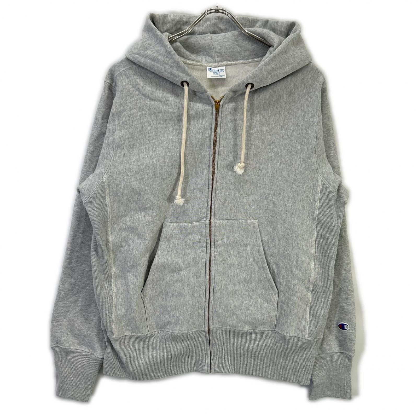 チャンピオン C3-Y134 グレー Reverse Weave Zip Hooded Sweat ジップフーディ L