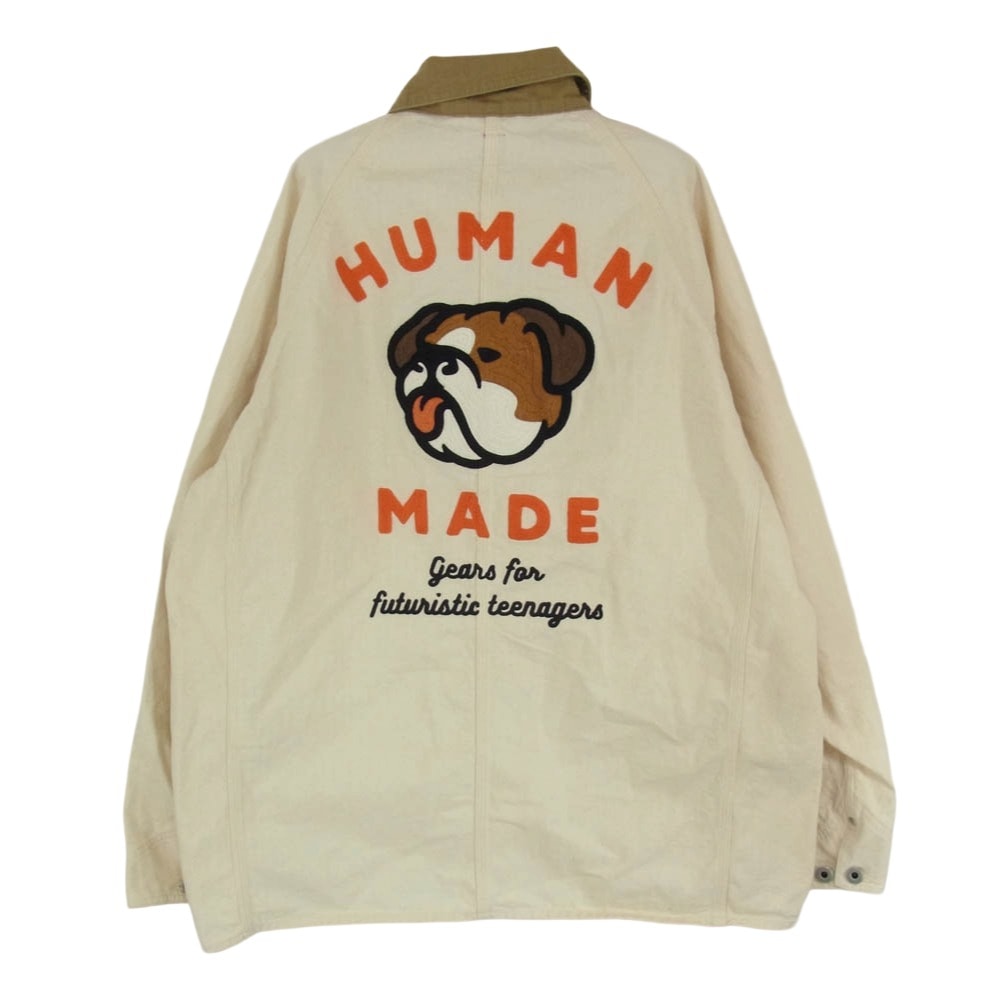 HUMAN MADE ヒューマンメイド デニムジャケット 刺繍 カバーオール ジャケット オフホワイト系 L【中古】
