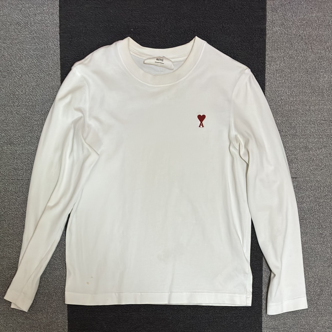 AMI PARIS De Coeur Long Sleeves T-Shirt "White"