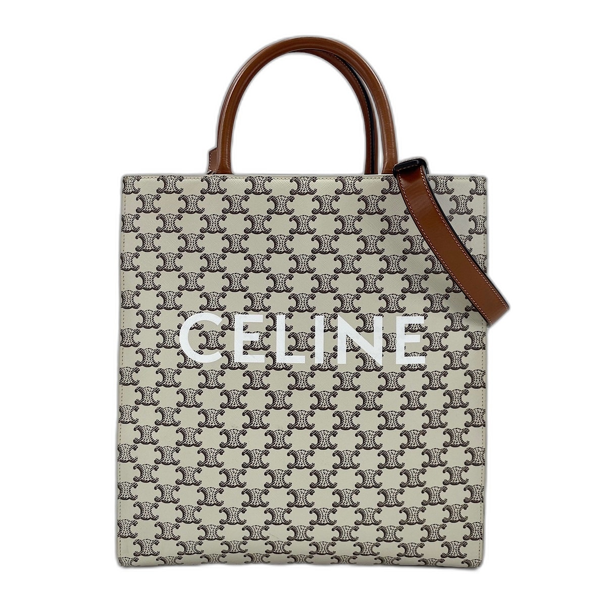 セリーヌ CELINE バーティカルカバ ミディアム 2WAY トリオンフ トートバッグ【中古】