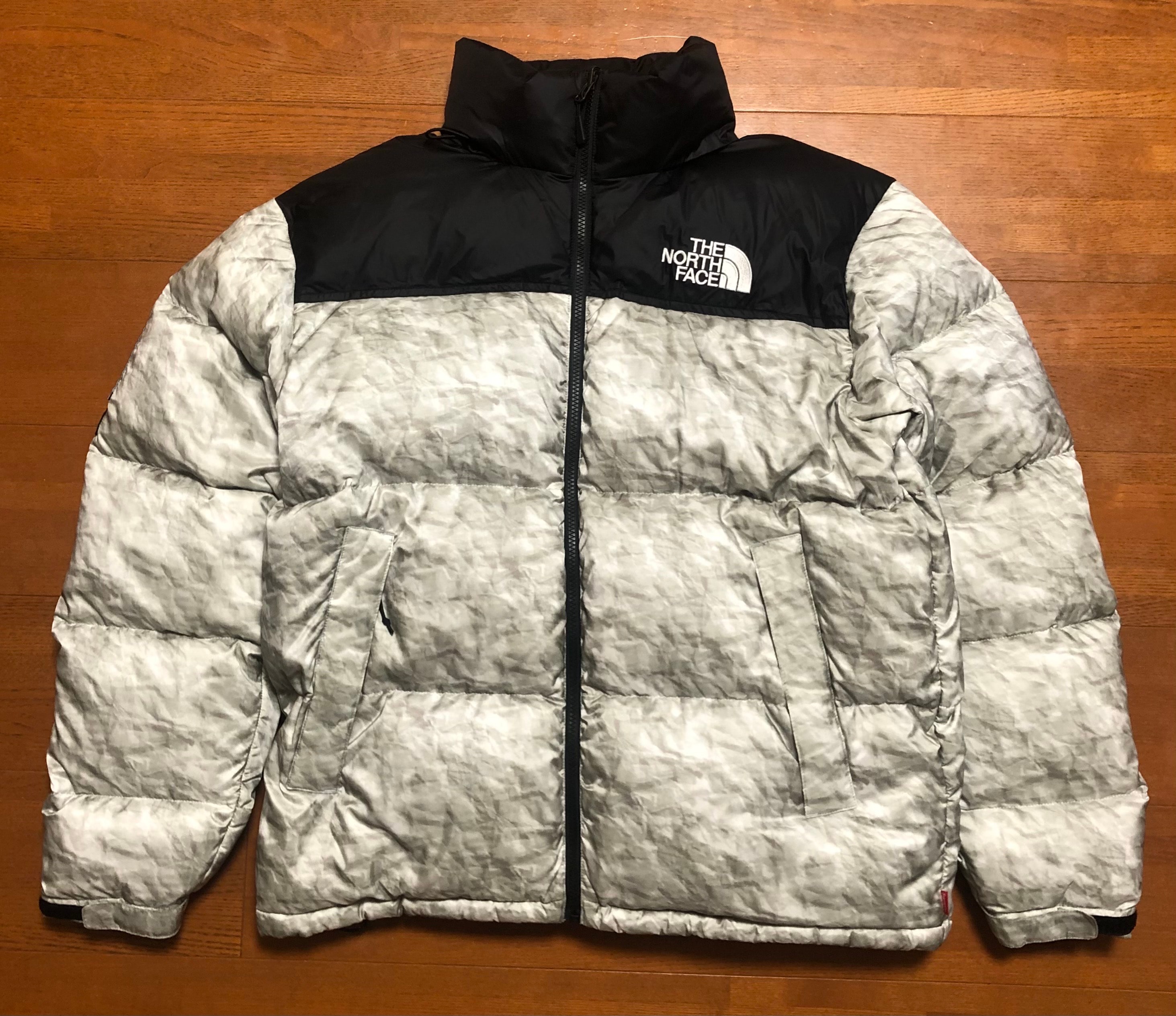 Supreme x The North Face Nuptse Jacket "White Paper Print"
