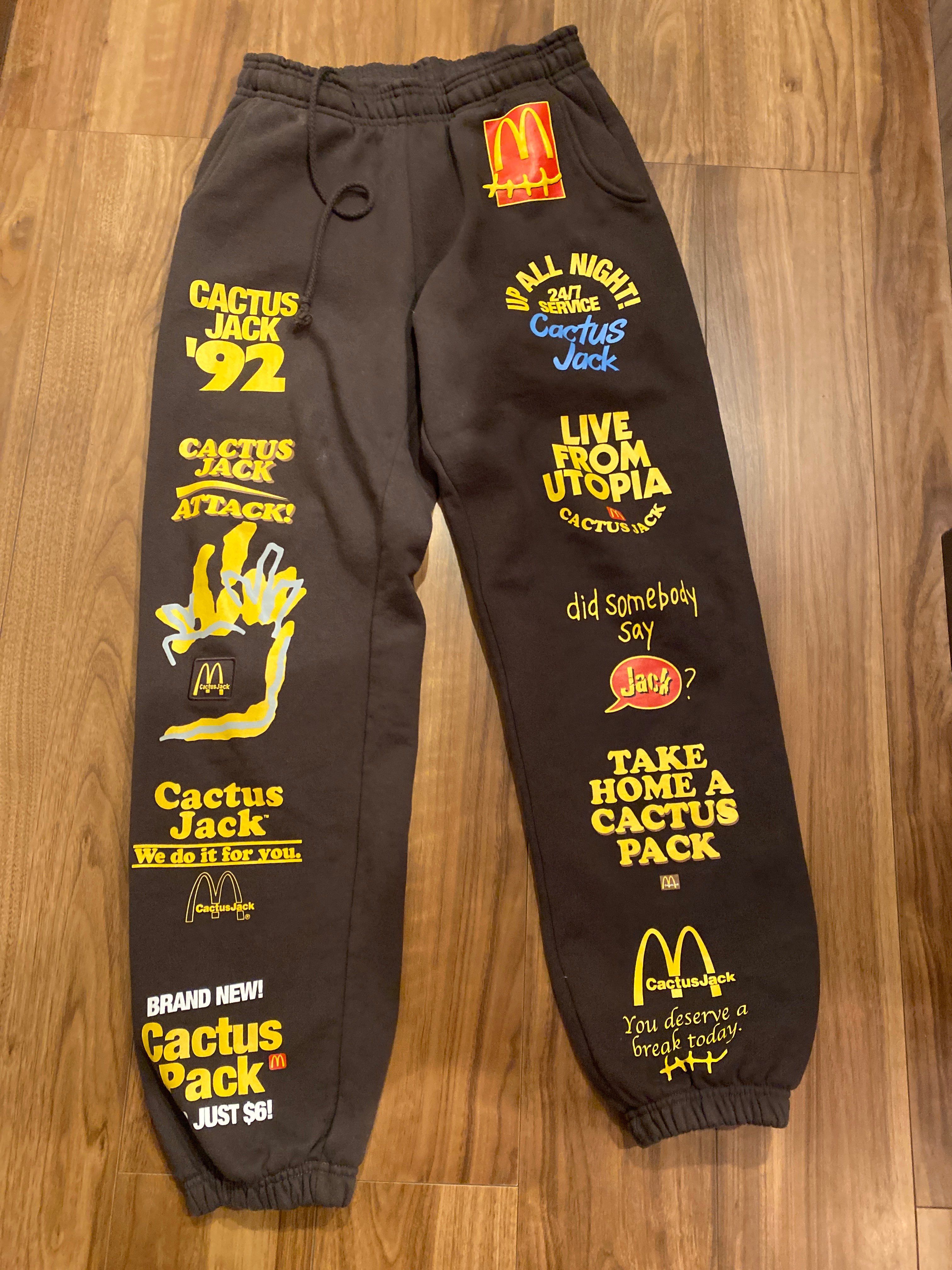 Travis Scott Cactus Jack x McDonald's Sticker Bomb Sweatpants "Brown"