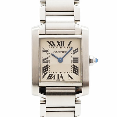 ★SALE【6wgc0177】カルティエ タンクフランセーズSM W51008Q3 アイボリー文字盤【中古】腕時計 レディース