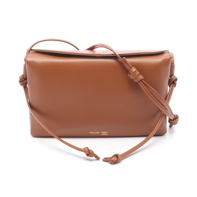 セリーヌ CELINE トリオ フラップ ショルダーバッグ バッグ レザー レディース ブラウン系 10P862O86GFY5 【新品】