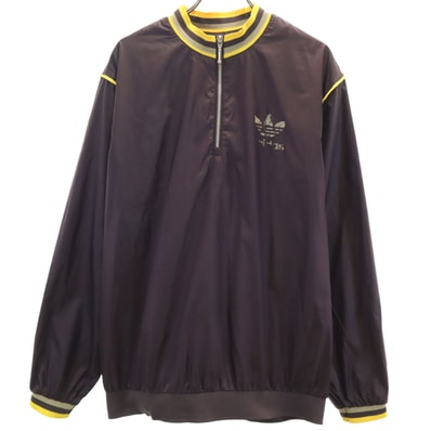 adidas アディダス ハーフジップ ブルゾン L ブラウン系