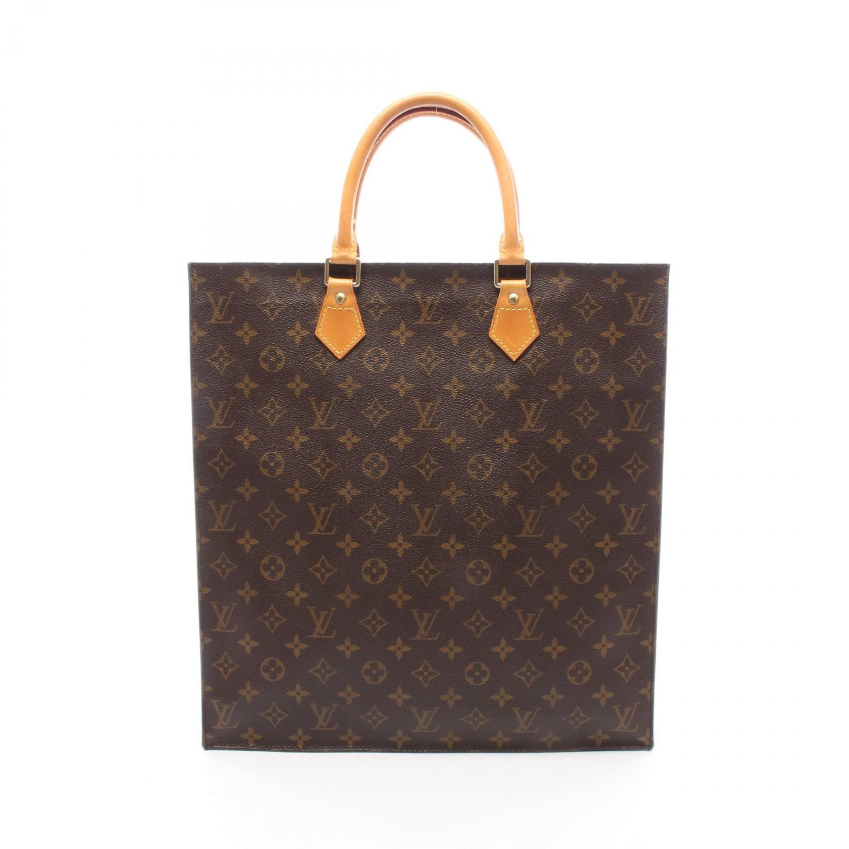 ルイ・ヴィトン LOUIS VUITTON サックプラ トートバッグ バッグ PVCコーティングキャンバス レザー モノグラム レディース ブラウン系 M51140 【中古】