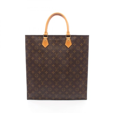 ルイ・ヴィトン LOUIS VUITTON サックプラ トートバッグ バッグ PVCコーティングキャンバス レザー モノグラム レディース ブラウン系 M51140 【中古】