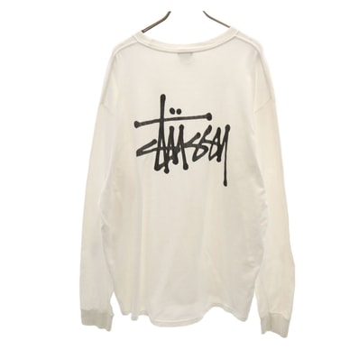 STUSSY ステューシー バックロゴ 長袖 Tシャツ XL ホワイト ロンT