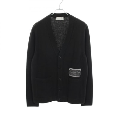 ディオール Dior Christian Dior Couture ロゴ刺繍 カーディガン 衣料品 トップス カシミヤ メンズ ブラック系 243M230AT474 【中古】