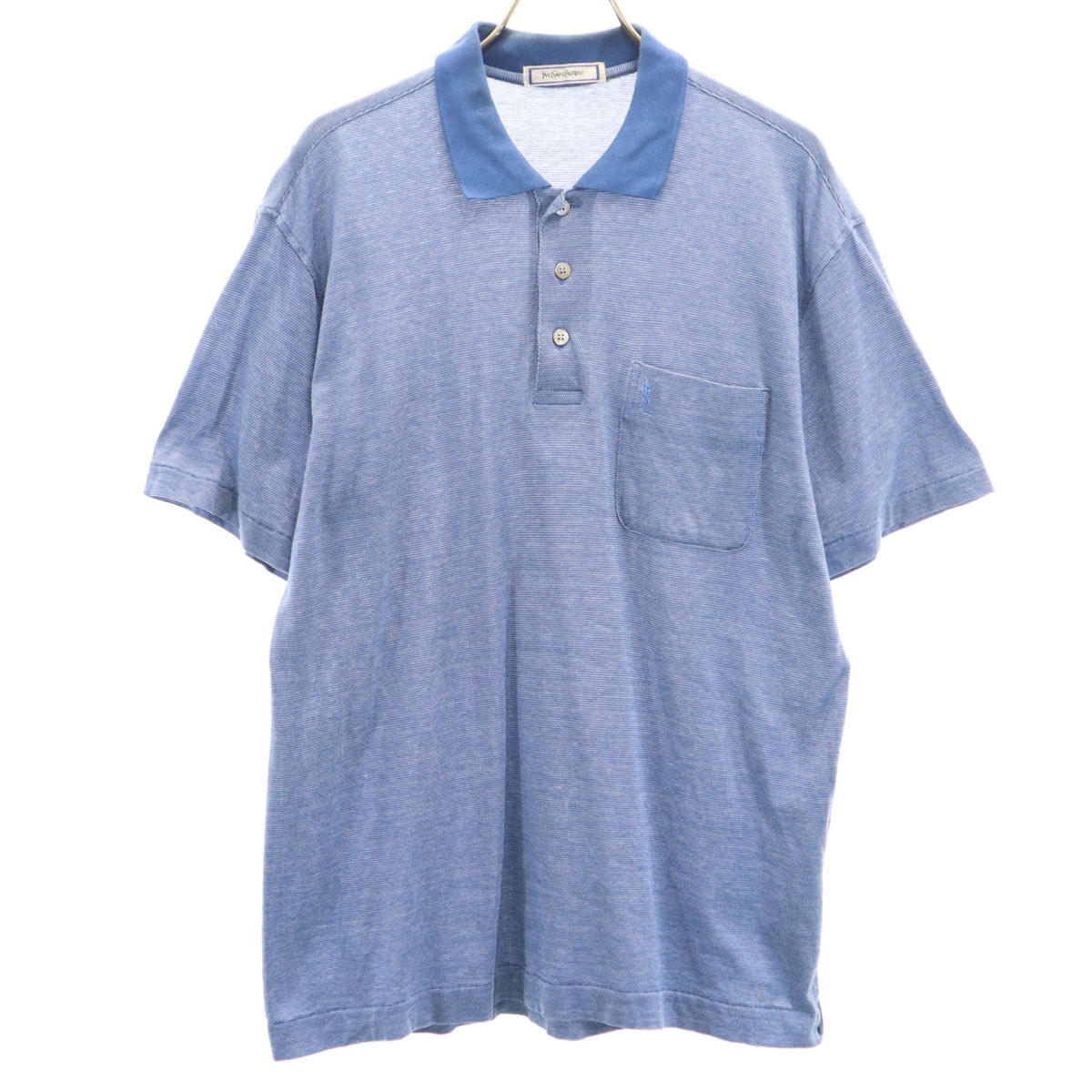 YVES SAINT LAURENT イヴサンローラン 90s オールド 半袖 ポロシャツ M ブルー