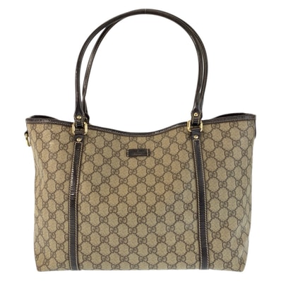 GUCCI グッチ ベージュ ブラウン ゴールド金具 GGスプリームキャンバス トートバッグ ショルダーバッグ 505447 【中古】