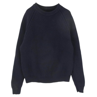 MAISON MARGIELA メゾンマルジェラ 18AW S50GP0122 14ライン 四つタグ クルーネック ウール ローゲージ ニット セーター ネイビー系 M【中古】