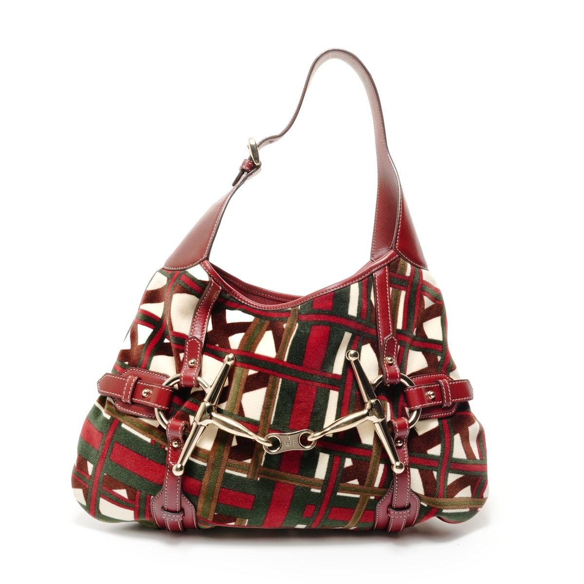 グッチ GUCCI 85周年限定 ホースビット ベロア ショルダーバッグ【中古】