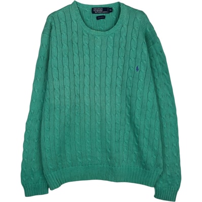 古着 ラルフローレン Ralph Lauren POLO by Ralph Lauren ケーブル編み コットンニットセーター メンズXL相当/eaa637159