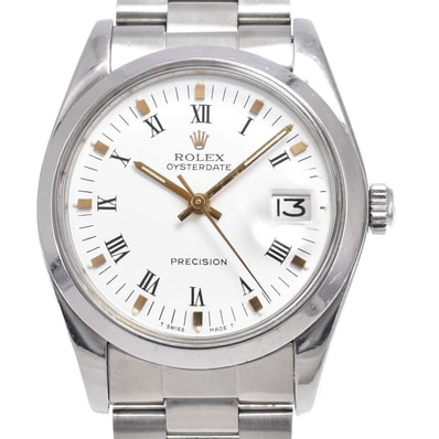 ロレックス ROLEX 6694 オイスターデイト プレシジョン ホワイト 手巻き メンズ 腕時計 O#149867