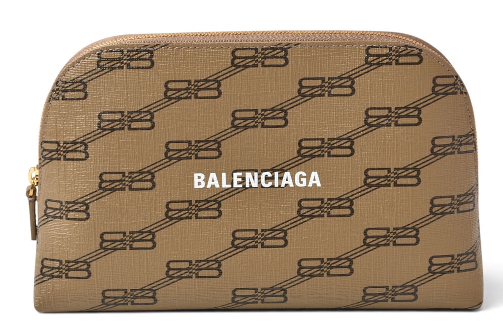 バレンシアガ マルチポーチ BALENCIAGA クラッチバッグ BB モノグラム ポーチ ラウンド ブラウン 702624 210DA 2762 メンズ/レディース【中古】