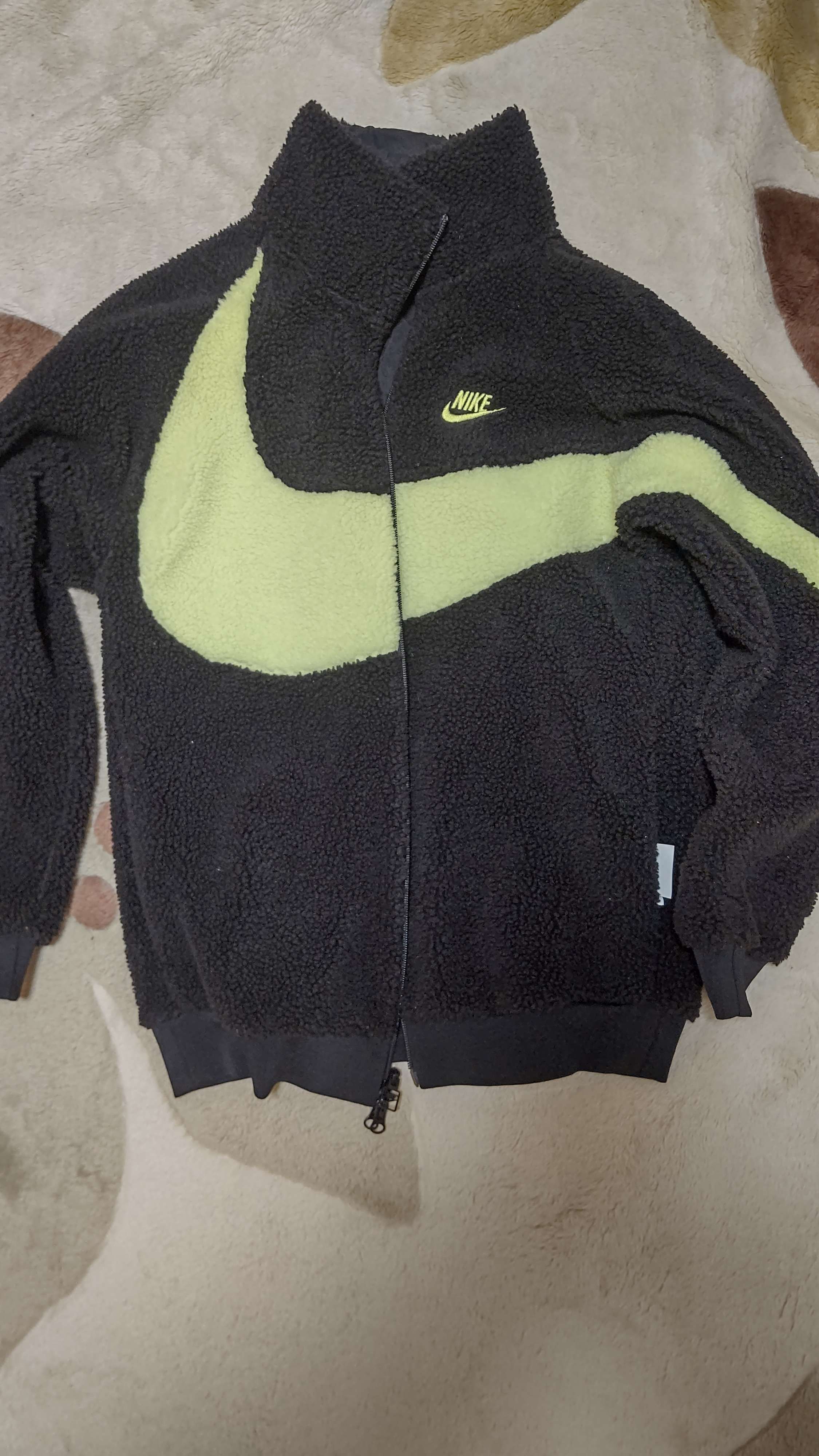 Nike Big Swoosh Reversible Boa Jacket"Black Neon"