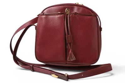 カルティエ ショルダーバッグ/クロスボディ マスト ドゥ カルティエ ヴィンテージ Cartier レザー ボルドー【中古】
