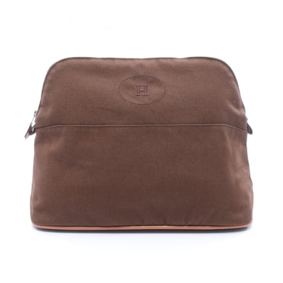 エルメス HERMES ボリードポーチ30 ポーチ バッグ キャンバス レザー レディース ブラウン系 【中古】