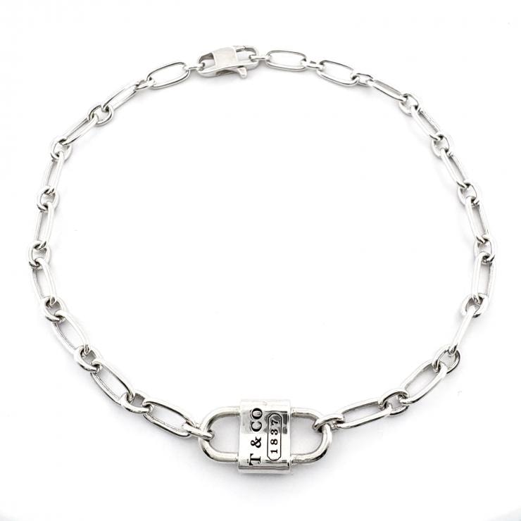ティファニー TIFFANY&Co. 1837 スモールダブルロック ブレスレット 7.4g Ag925 シルバー【鑑定済み】正規品