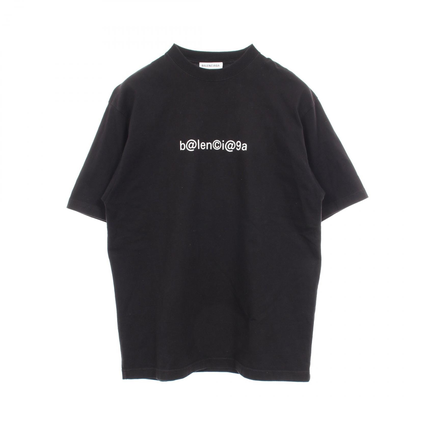 バレンシアガ BALENCIAGA SYMBOLIC LOGO オーバーサイズ 半袖Tシャツ 衣料品 トップス コットン メンズ レディース ブラック系 【中古】
