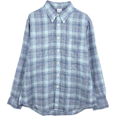 古着 ブルックスブラザーズ Brooks Brothers Est.1818 REGENT 長袖 リネン ボタンダウンシャツ メンズXL相当/eaa668016