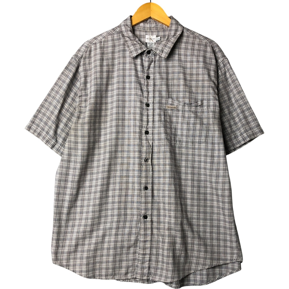 古着 90~00年代 カルバンクライン Calvin klein 半袖 コットン チェックシャツ メンズXL相当 ヴィンテージ/eaa575327