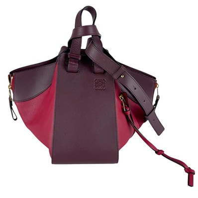 ロエベ LOEWE ショルダーバッグ ハンモック レザー レッド/ボルドー レディース【中古】 z10125