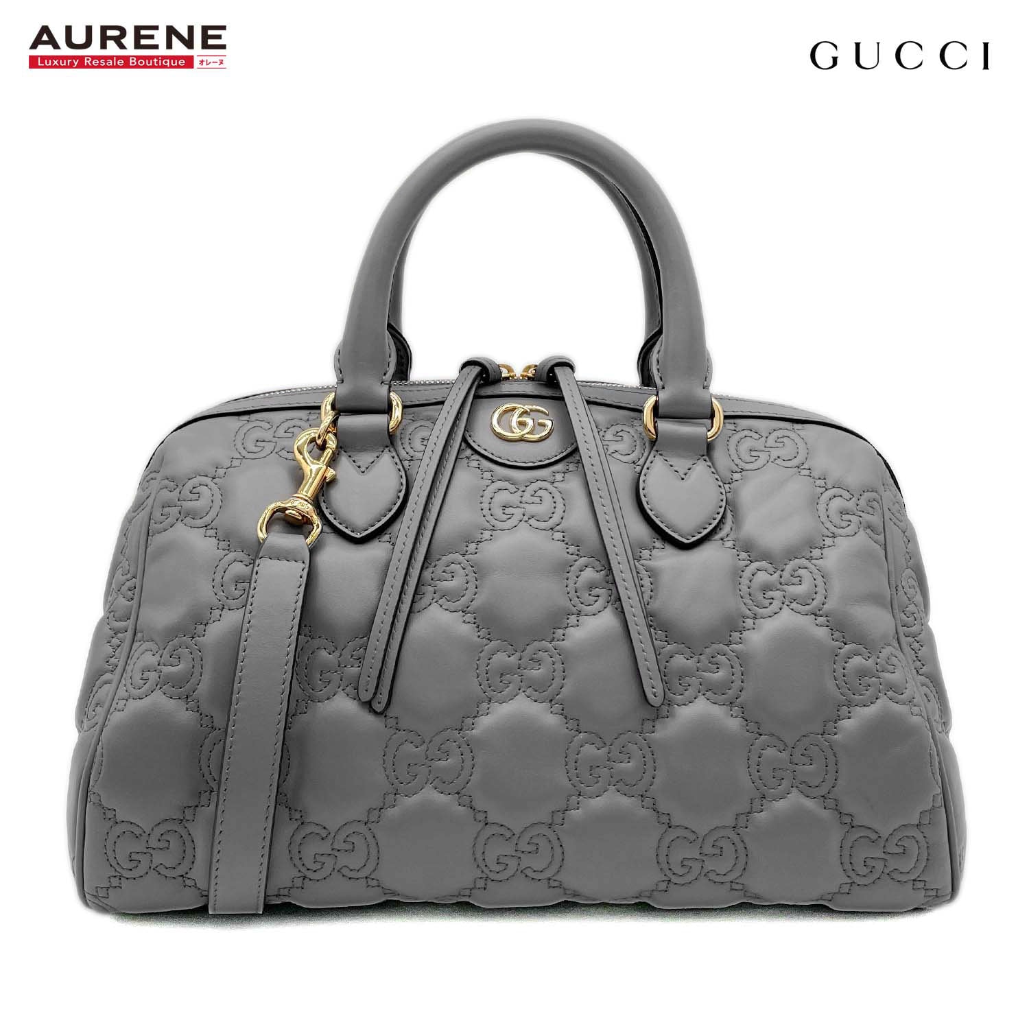 GUCCI グッチ ショルダーバッグ キルティング GGマトラッセ 2WAY ミニボストン 702242 レザー グレー レディース
【中古】