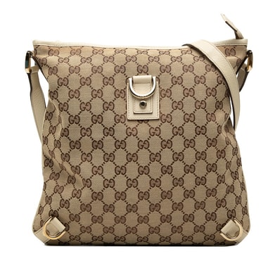 グッチ GGキャンバス アビー 斜め掛け ショルダーバッグ 131326 ベージュ アイボリー レザー レザー レディース GUCCI 中古