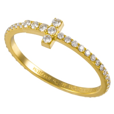 TIFFANY&Co. ティファニー ティファニーT フルサークル ダイヤモンド ワイヤー バンド リング 指輪 9号 K18YG ダイヤモンド ゴールド【中古】