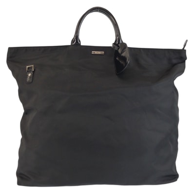 美品 GUCCI グッチ ブラック 黒 シルバー金具 ナイロン トートバッグ ハンドバッグ 603284 【中古】