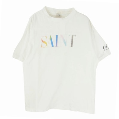 SAINT MICHAEL セントマイケル Tシャツ 24AW SM-YS1-0000-007 SS TEE RAINBOW USED 加工 半袖 Tシャツ ホワイト系 L【中古】