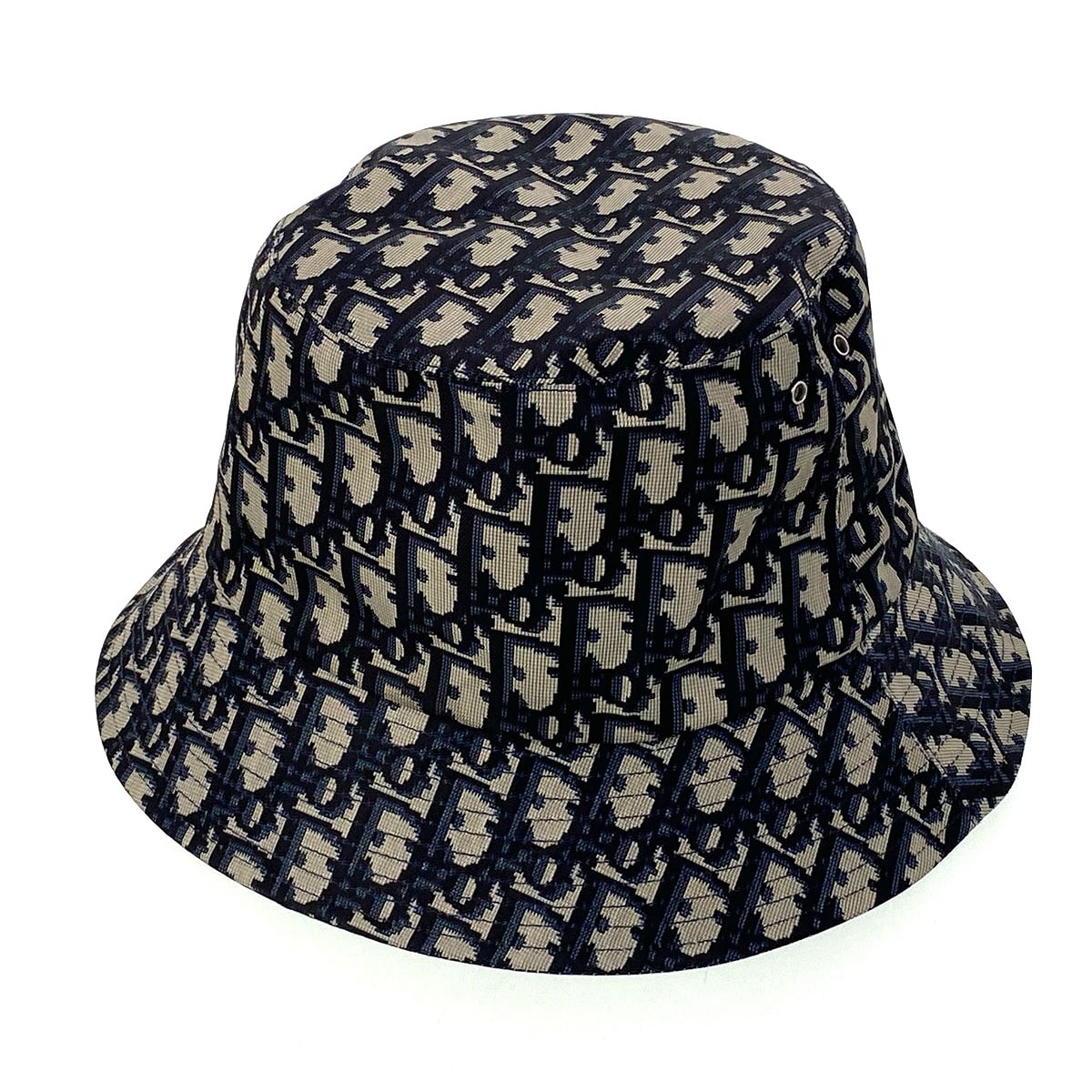 Christian Dior クリスチャンディオール Teddy-D リバーシブル ボブハット バケットハット 57 ハット 95TDD923A130 ネイビー メンズ【中古】