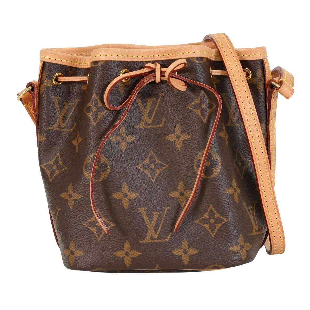 【渋谷並木橋店】LOUIS VUITTON ルイ・ヴィトン ショルダーバッグ ナノ ノエ ブラウン モノグラム ゴールド金具 M41346 新品同様【中古】