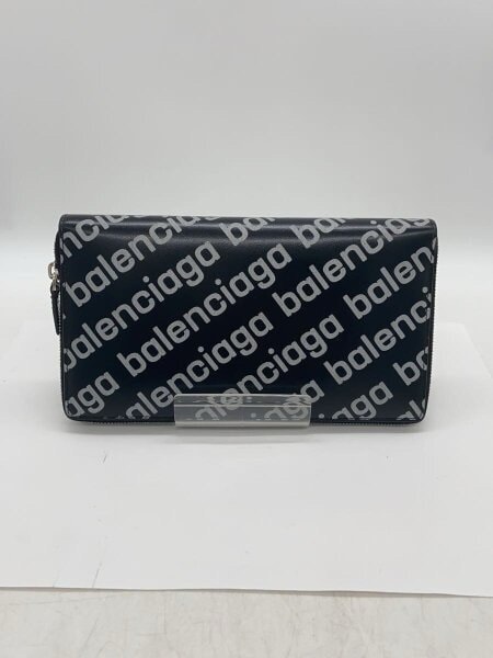 BALENCIAGA Cash Continental Wallet Reflective Printed Shiny Smooth Calfskin "Black"