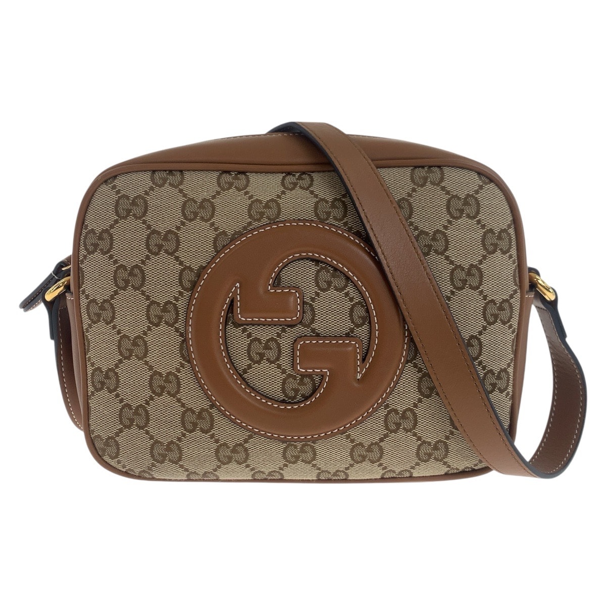 美品 GUCCI グッチ ブロンディ ブラウン ゴールド金具 GGキャンバス レザー/ ショルダーバッグ ポシェット 505128 【中古】