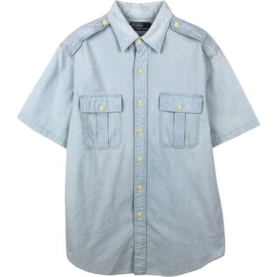古着 ラルフローレン Ralph Lauren POLO by Ralph Lauren 半袖 コットンシャツ メンズL相当/eaa672674