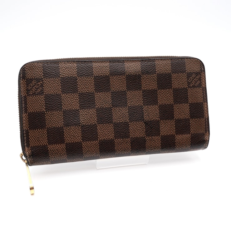 LOUIS VUITTON(ルイ・ヴィトン) ジッピー・ウォレット ダミエ・エベヌ ラウンドファスナー長財布 ブラウン ゴールド金具 レディース【中古】