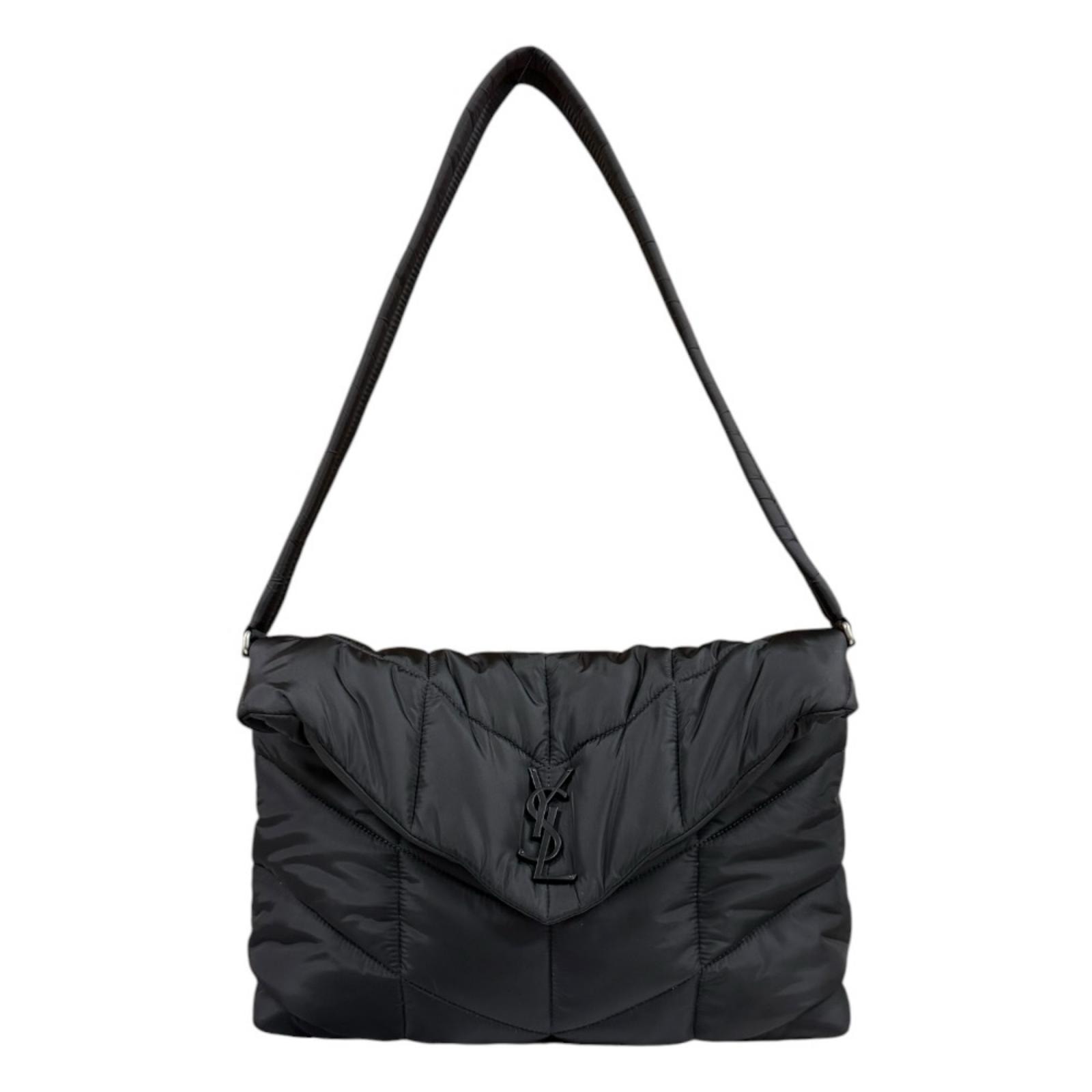 サンローラン ルル パファー ショルダーバッグ ナイロン 733630 ブラック ユニセックス SAINT LAURENT  中古