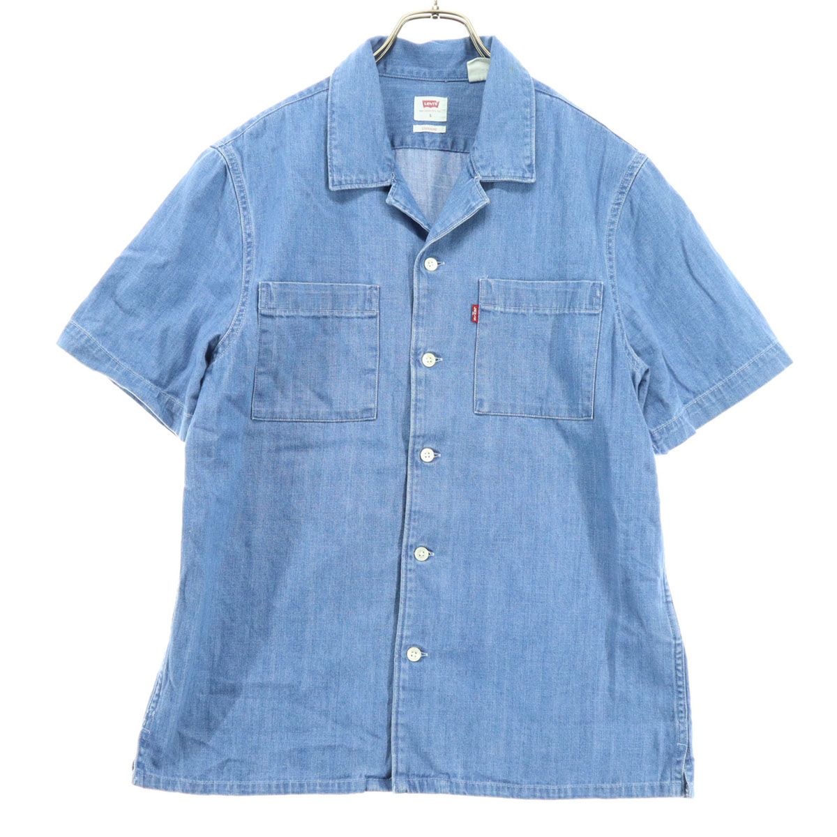 Levi's リーバイス 半袖 オープンカラー デニムシャツ S ブルー