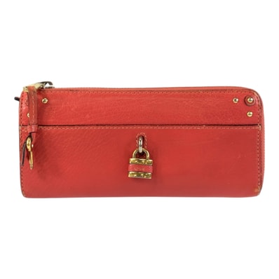 Chloe クロエ パディントン オレンジ レザー 長財布 ロングウォレット 600324 【中古】