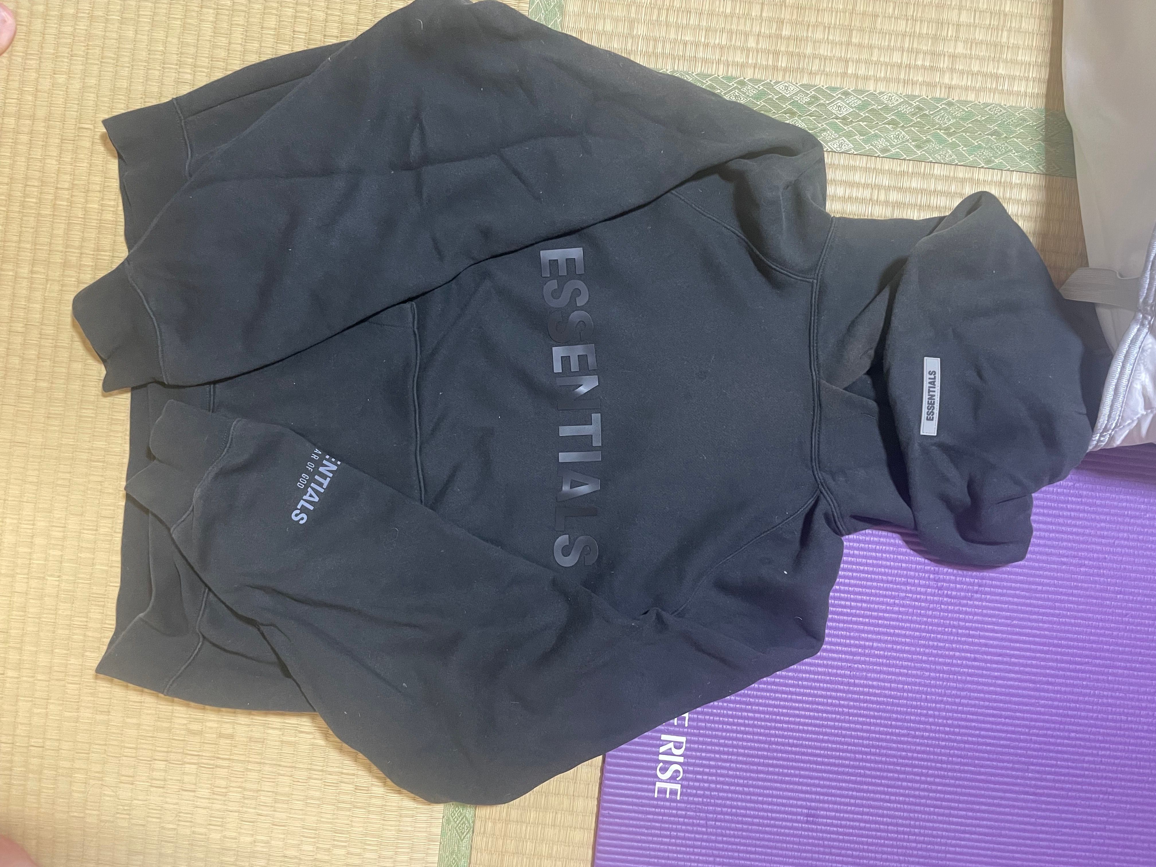 FEAR OF GOD ESSENTIALS 3D Silicon Applique Pullover Hoodie "Black"