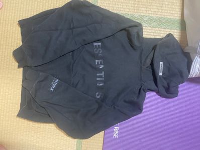 FEAR OF GOD ESSENTIALS 3D Silicon Applique Pullover Hoodie "Black"