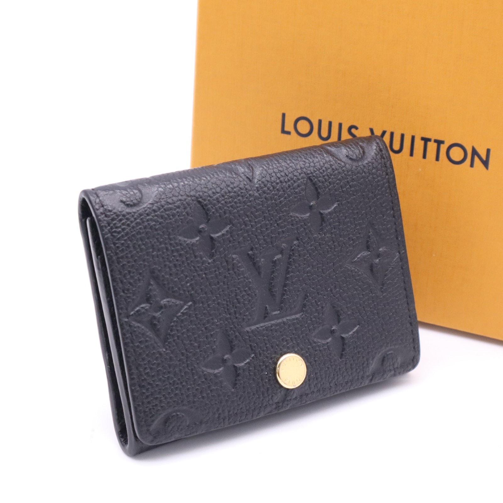 美品 LOUIS VUITTON ルイ・ヴィトン モノグラム アンプラント アンヴェロップ カルト ドゥ ヴィジット ノワール M58456 コインケース ブラック レザー ユニセックス