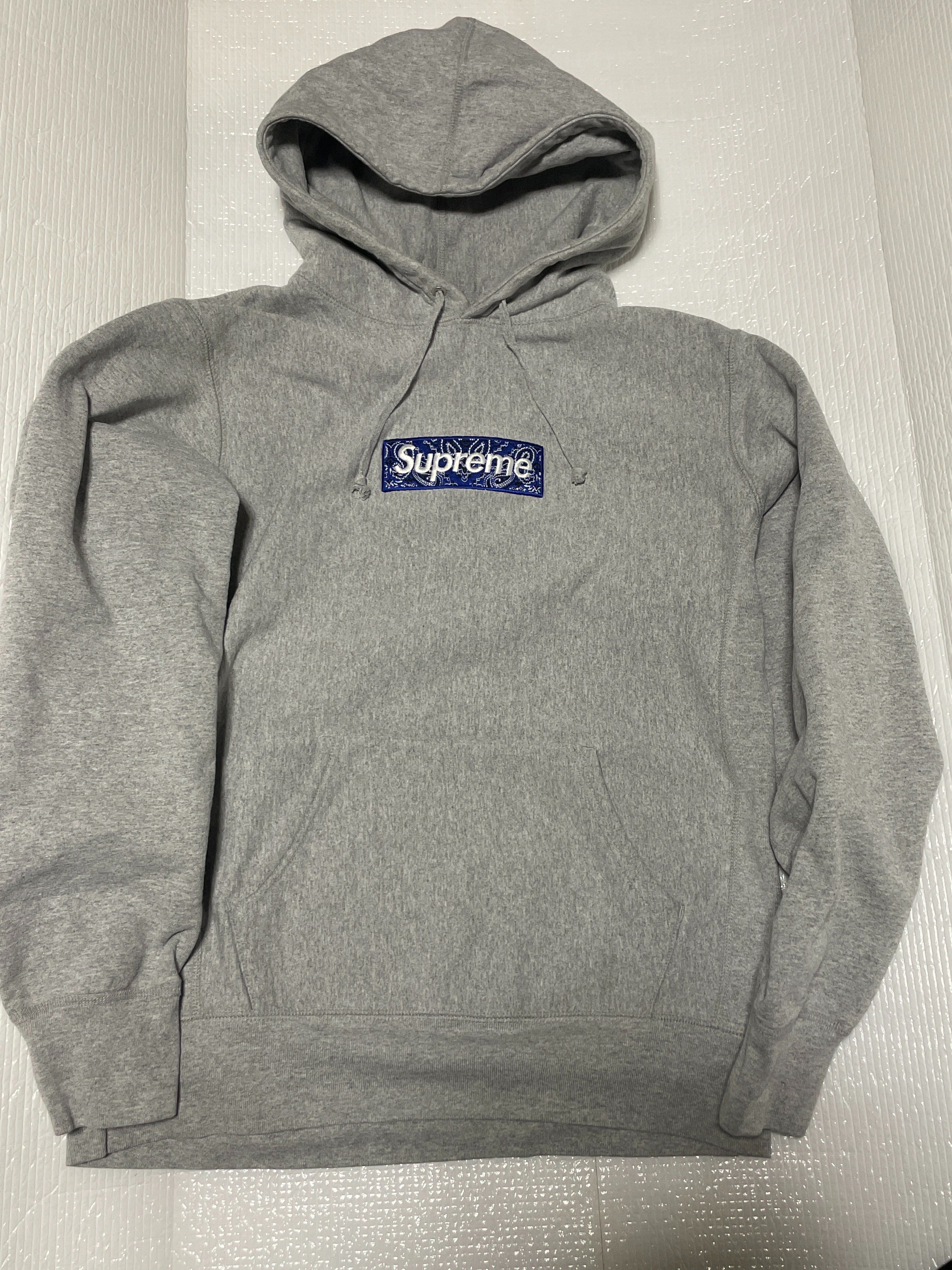 Supreme Bandana Box Logo Hooded Sweatshirt "Grey"
