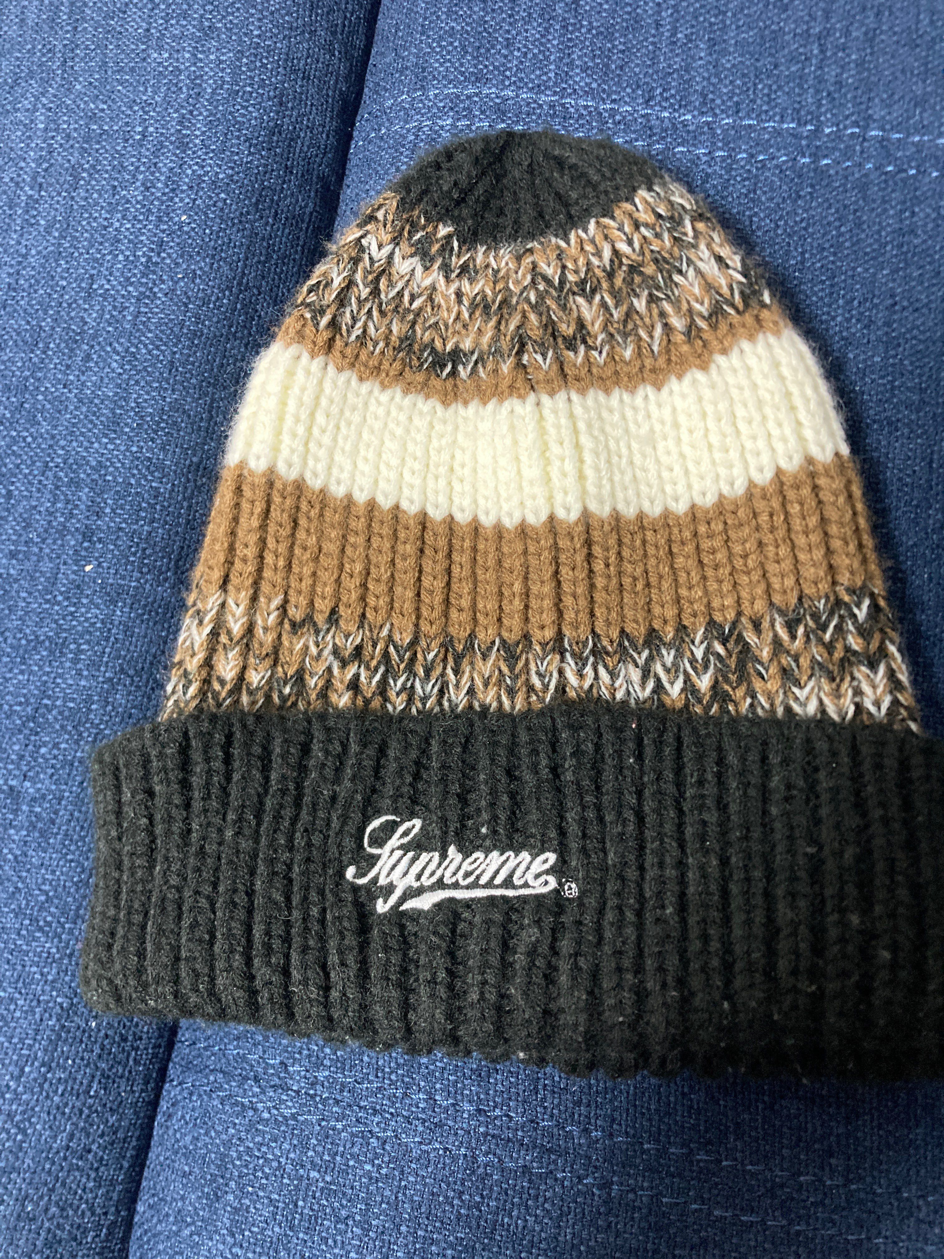 Supreme Mixed Stripe Beanie "Black"