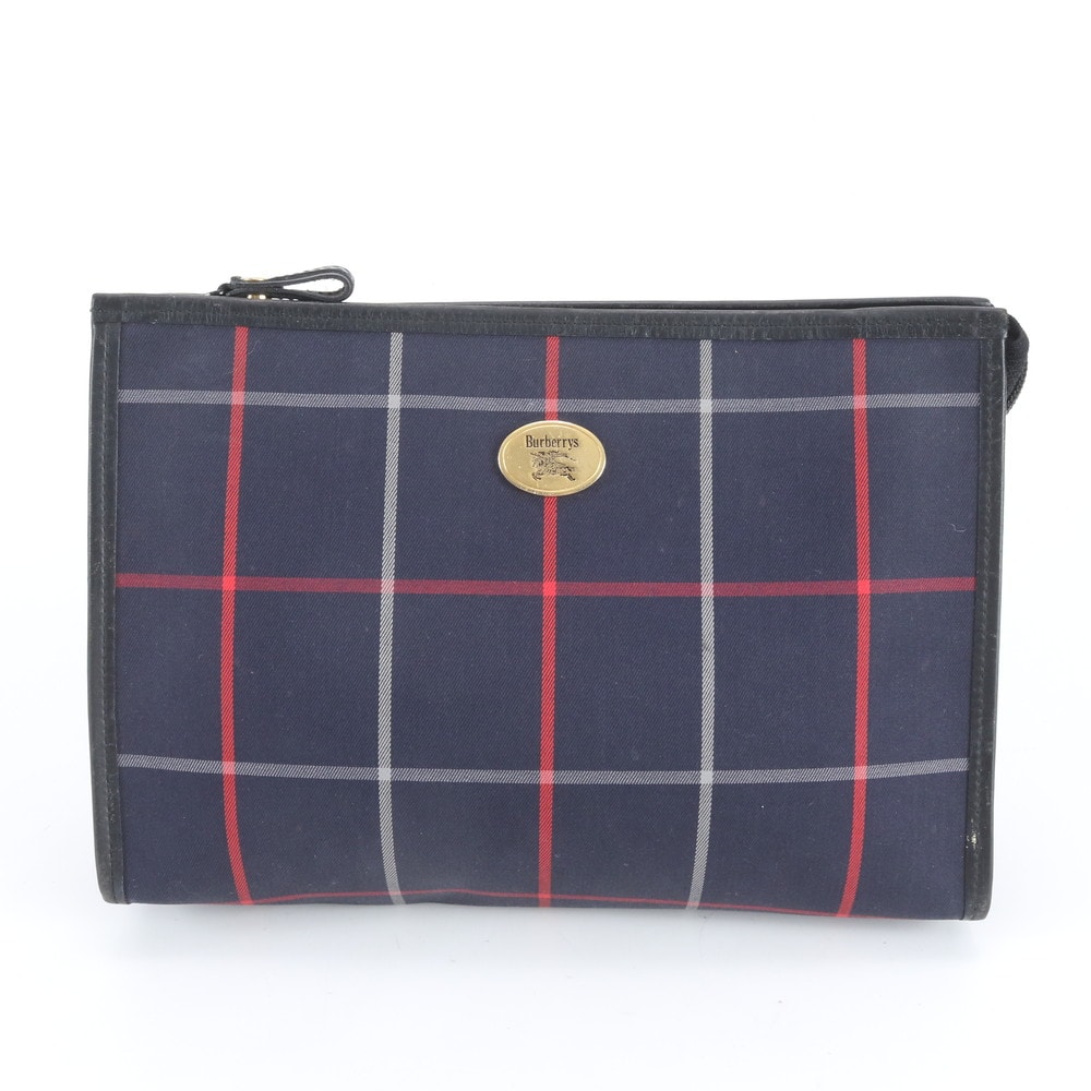 ■美品 バーバリー チェック ホースロゴセカンドバッグ